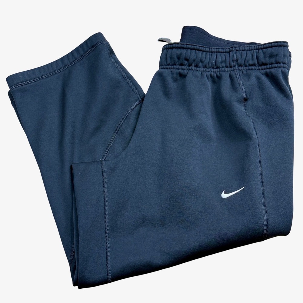 Nike Black Therma-FIT Cropped Sweatpants Women Size Large Cozy Fleece Lined